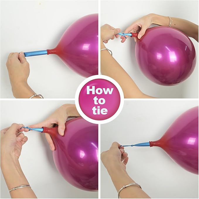 Chrome Fuchsia Balloons, Shiny Thick Chrome Metallic Magenta Latex Helium - Image 5