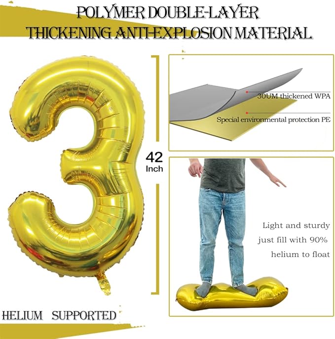 GOER Number 30 Balloons for 30th Birthday Party Decorations, 42 Inch Jumbo Foil - Image 2