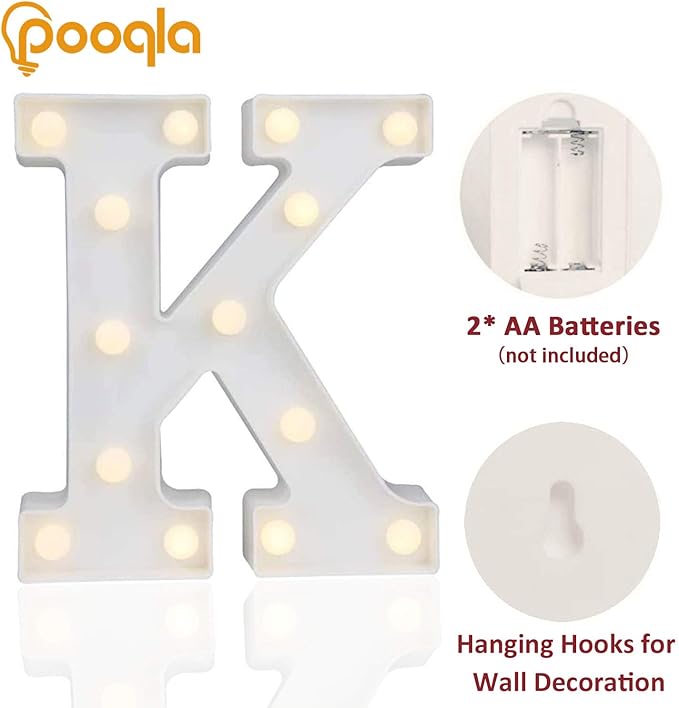 Pooqla LED Marquee Letter Lights Sign, Light Up Alphabet Letter - Image 2