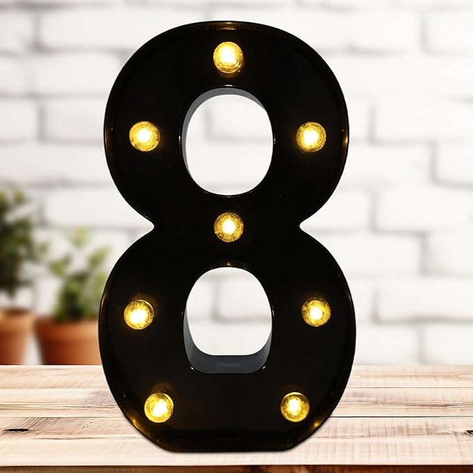 LED Marquee Numbers, 8.58 Inch Led Light Up Numbers by DyingSwan