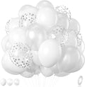 White Balloons, 12 Inch Pearl White Balloons by BIAPIAN