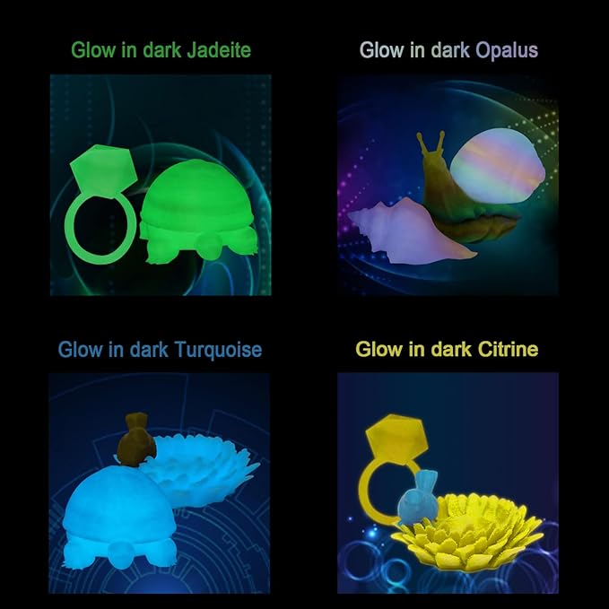 YOUSU 3D Printer Filament Bundle, Glow in The Dark Filament Multicolor - Image 4