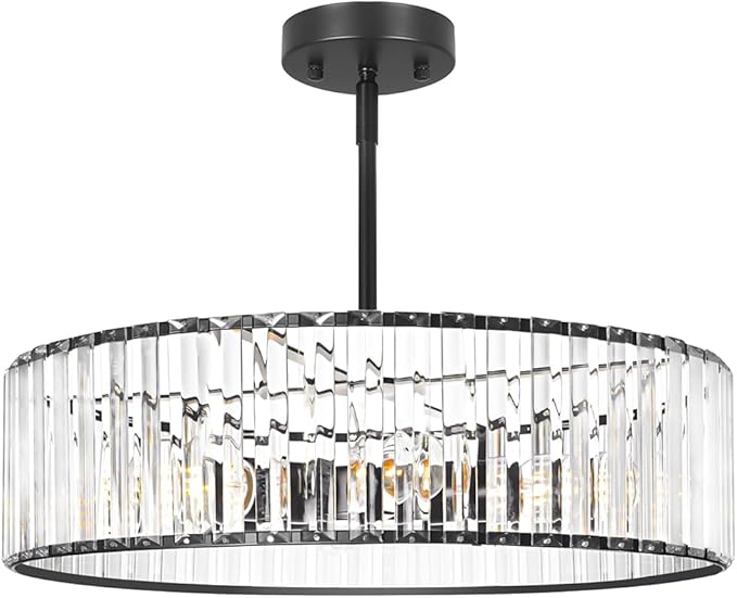 Modern Crystal Chandelier, 6-light Dinning Room Light Fixture, Round Pendant by Unknown