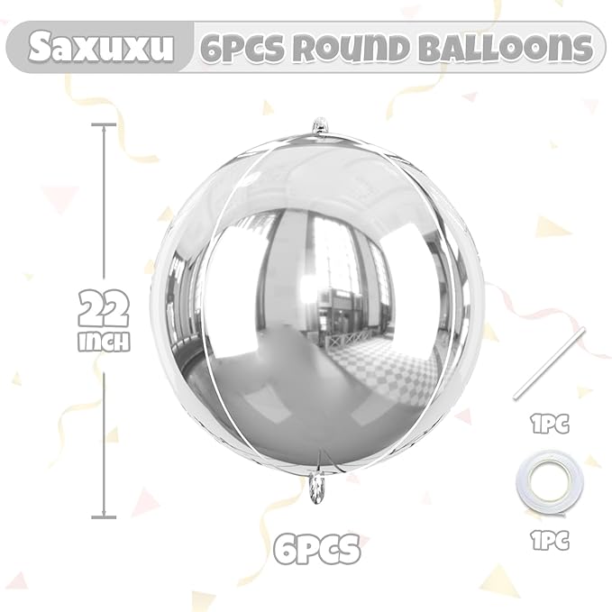 Giant 4D Foil Balloons, 22 Inch Big Round Foil Balloon - Image 3