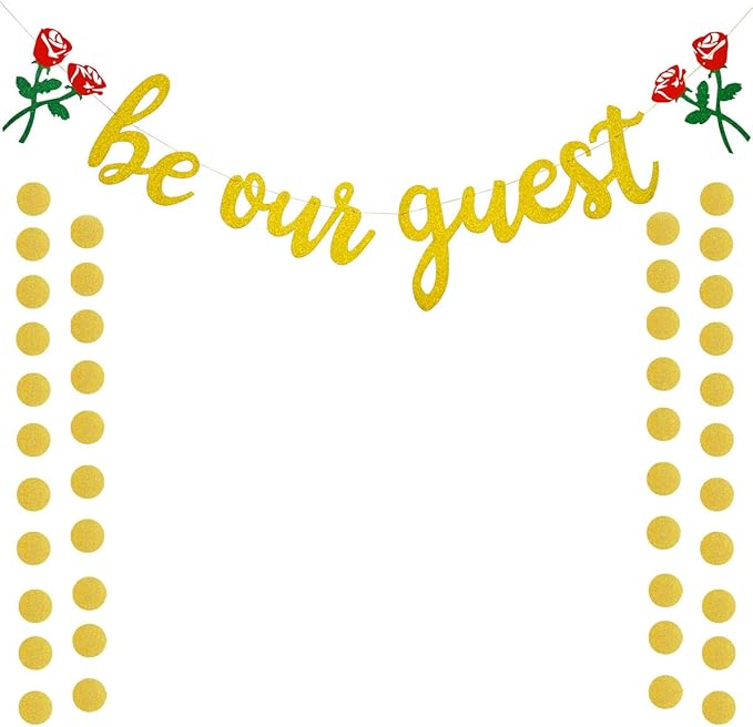 Be Our Guest Gold Sign Banner by TTSAM