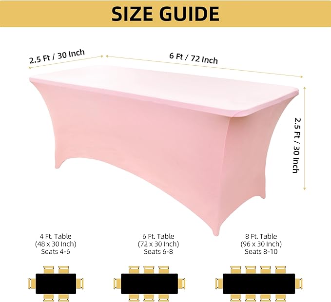 10-Pack 6ft Spandex Table Covers - Image 4