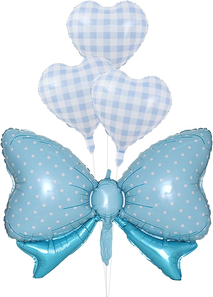 36 Inches Bow Foil Balloon Huge Bowtie Blue Balloon by GLASNES