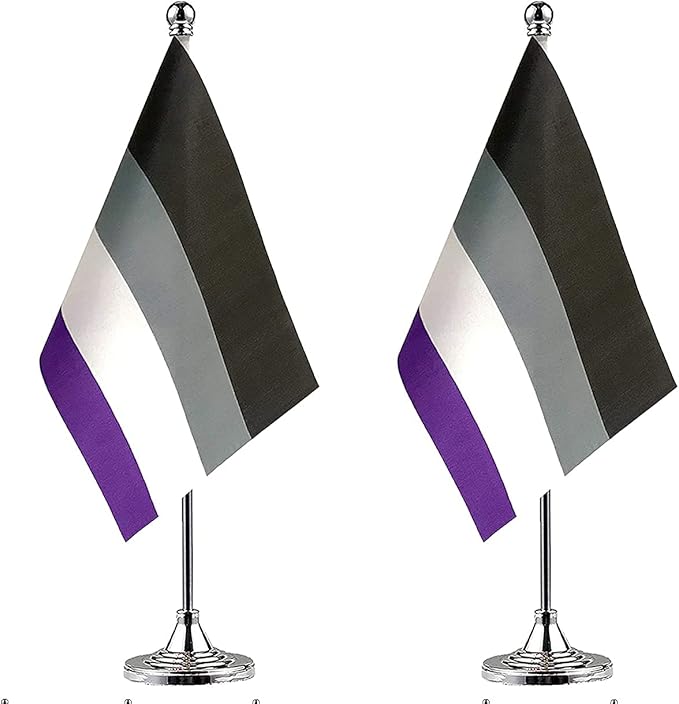 ZXvZYT 2 Pack Pride Rainbow Asexual flag Asexual table flag, Small Mini LGBT by ZXvZYT