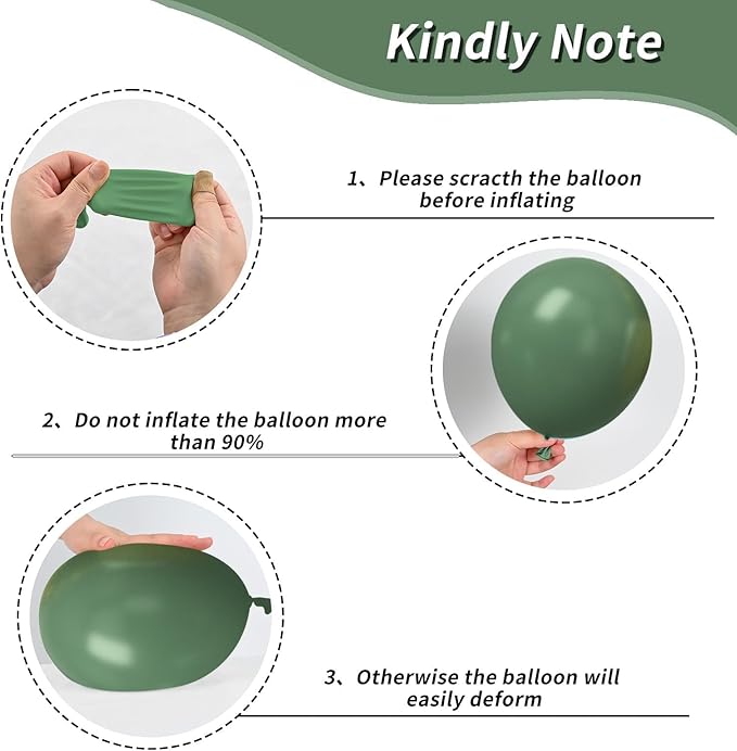 Sage Green Gold Balloons - Image 3
