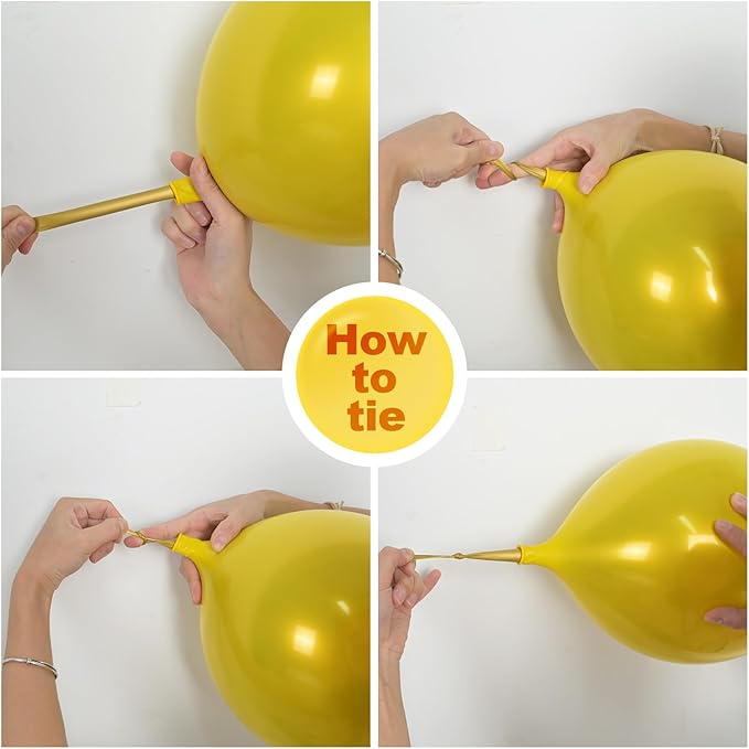 Chrome Yellow Balloons, Shiny Thick Chrome Metallic Latex Helium Balloon - Image 5