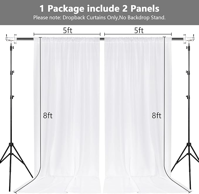 MEETSKY White Backdrop Curtains - Image 2