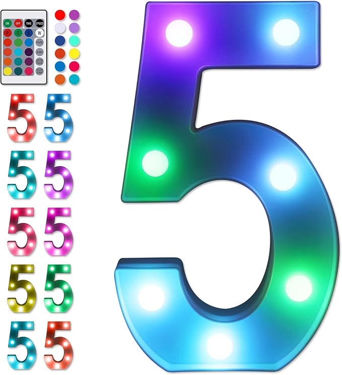 Foaky Colorful LED Number Lights by Foaky