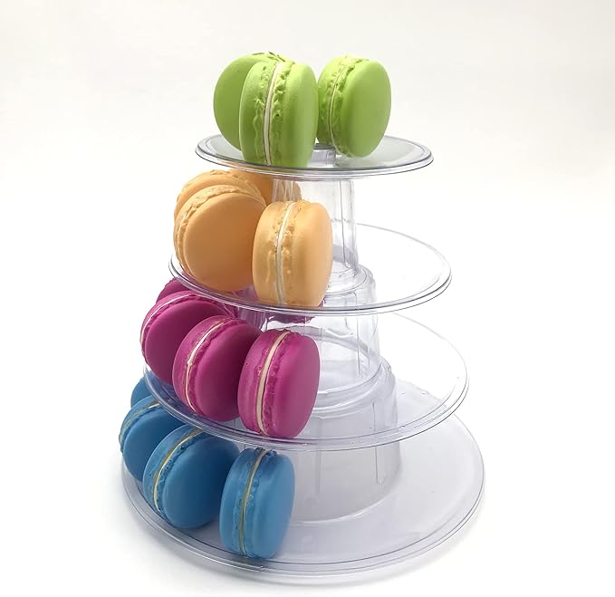 2 Set 4 Tier Macaron Display Stand Round Macaron Tower Cake Stand Dessert - Image 4
