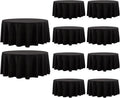 Round Tablecloth 10 Pack 108 Inch Black Tablecloths Washable Decorative Linen by AOCOZHomeLifeMuseum