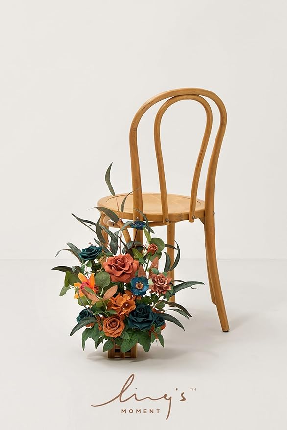 Ling's moment 17.5" Tall Standing Artificial Flowers Arrangements 4pcs Fall - Image 2