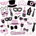 30 Pieces Black Rose Golden Photo Booth Props by molchagar