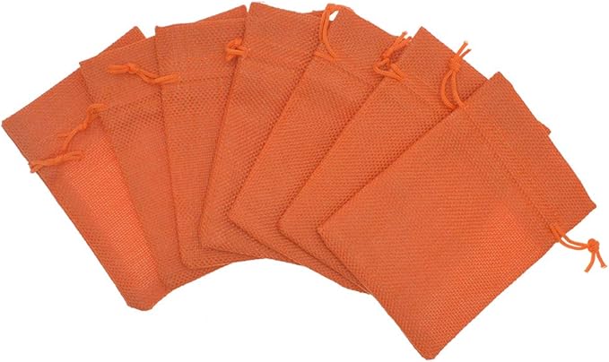 20Pcs Orange Burlap Gift Bags - Image 2