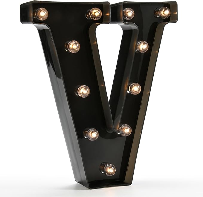 Light Up Black Alphabet Marquee Letters Sign LED Marquee Number Lights Sign by OYCBUZO