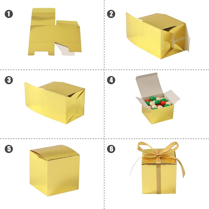 COTOPHER 100pcs Small Gift Boxes, Favor Boxes 2x2x2 inches Paper Gift Boxes - Image 5