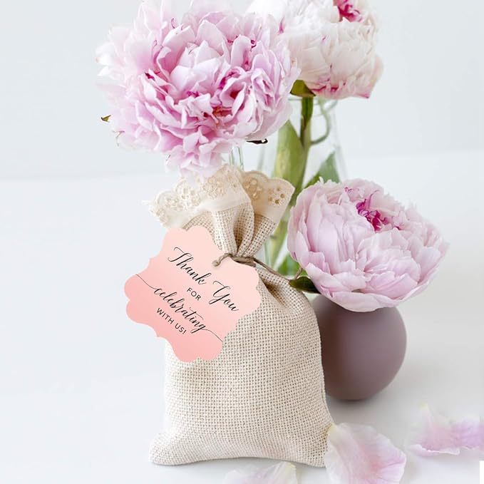Andaz Press Blush Pink Rose Elegant Party Collection, Fancy Frame Tags - Image 5