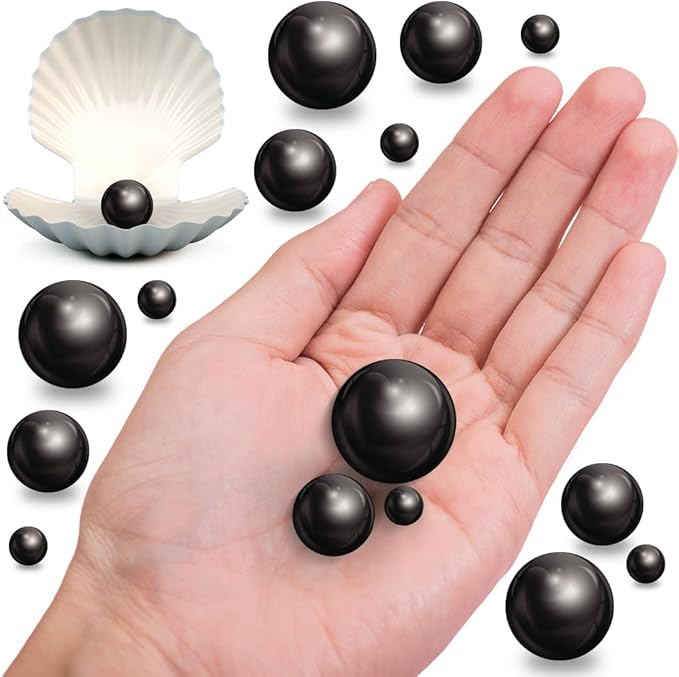 300Pcs Black Polished No Hole Faux Pearl Beads - Image 3