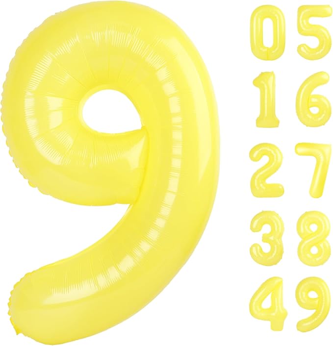 Macaron Yellow Number Balloon 9 by Upgesy
