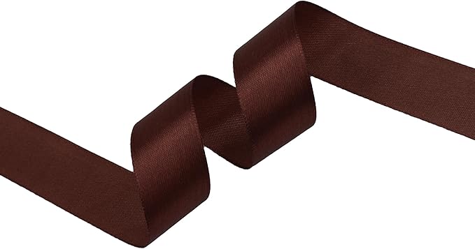 Dark Brown Satin Ribbon 1 inch X Continuous 100 Yards, Single Face Polyester - Image 2