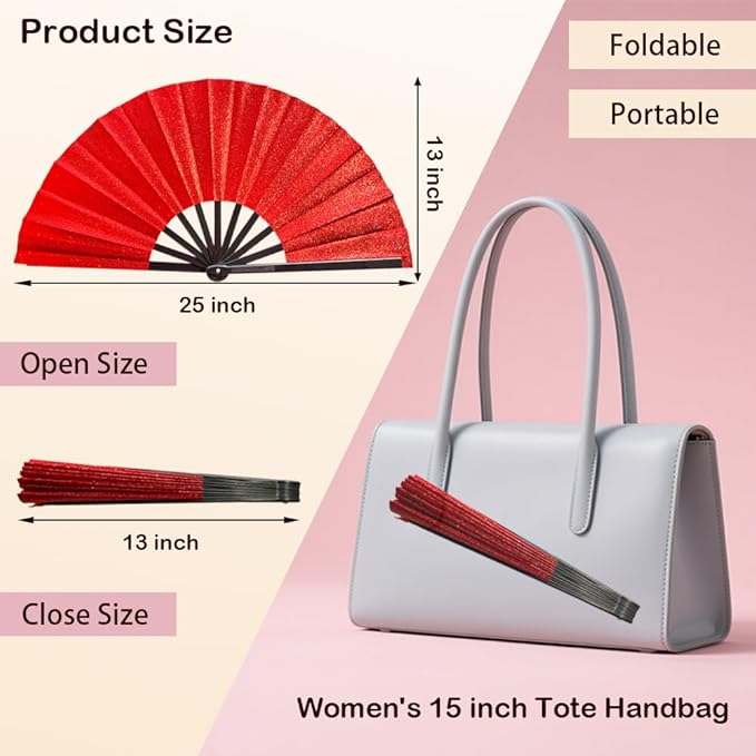 Large Clacking Folding Hand Fans - Image 2