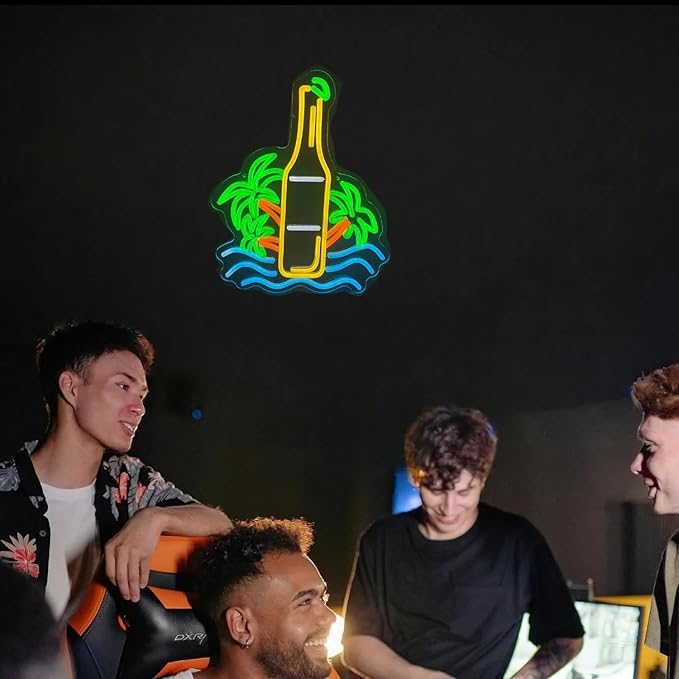 Palm Tree Beer Bottle Neon Sign Dimmable LED Neon Light - Image 5