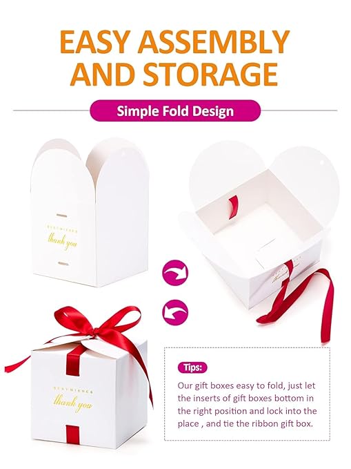 MESHA Gift Boxes 4x4x4'' 400 Pack, Small White Gift Boxes - Image 5