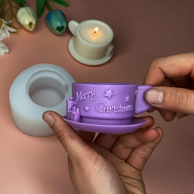 Christmas Milk Tea Cup Shaped Candle Mold by ESEDAGESiliconeMold