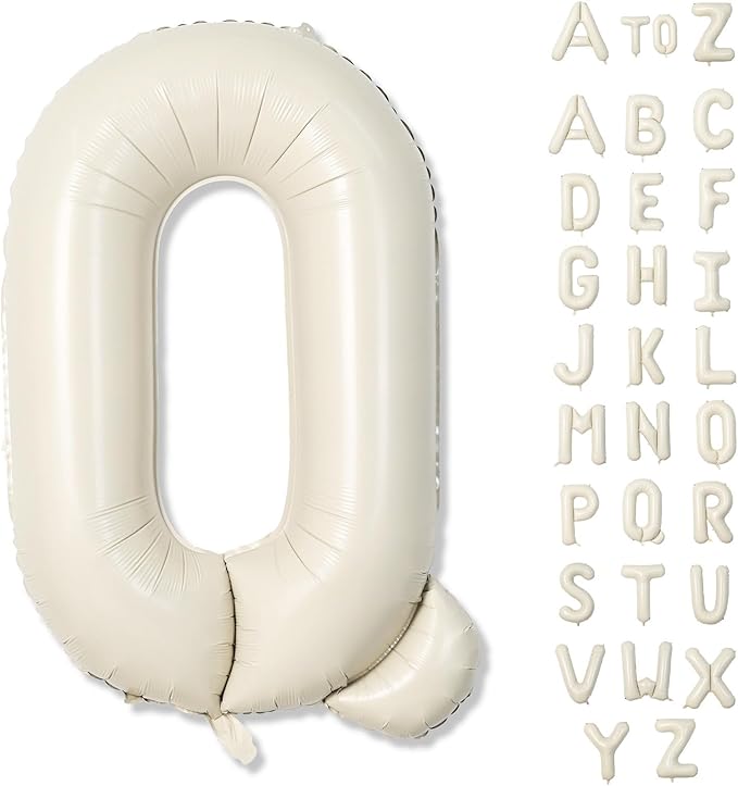 Cream Q 40 Inch Alphabet Foil Name Balloon by Lingqiang