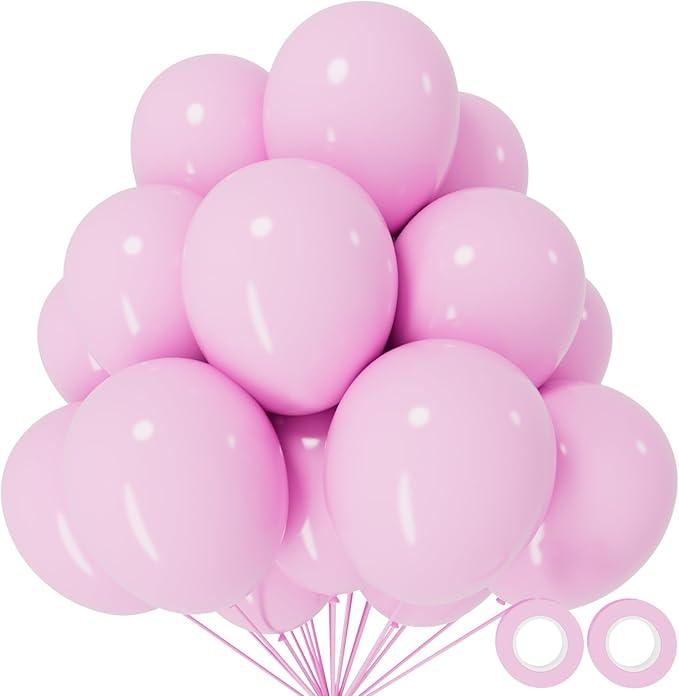 110pcs Pastel Pink Balloon 12 Inch, Pastel Pink Latex Balloons by KUULBELA