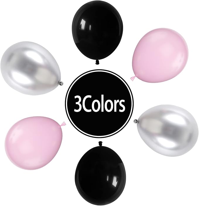 Paready Pink and Black Balloons - Image 8