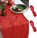 Red Table Runner Cheesecloth 142'' Rustic Gauze Wedding Runner, Christmas by YourMagicMoment