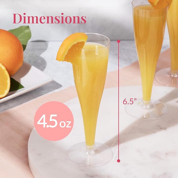 Prestee Set of 200 Plastic Champagne Flutes - Image 3