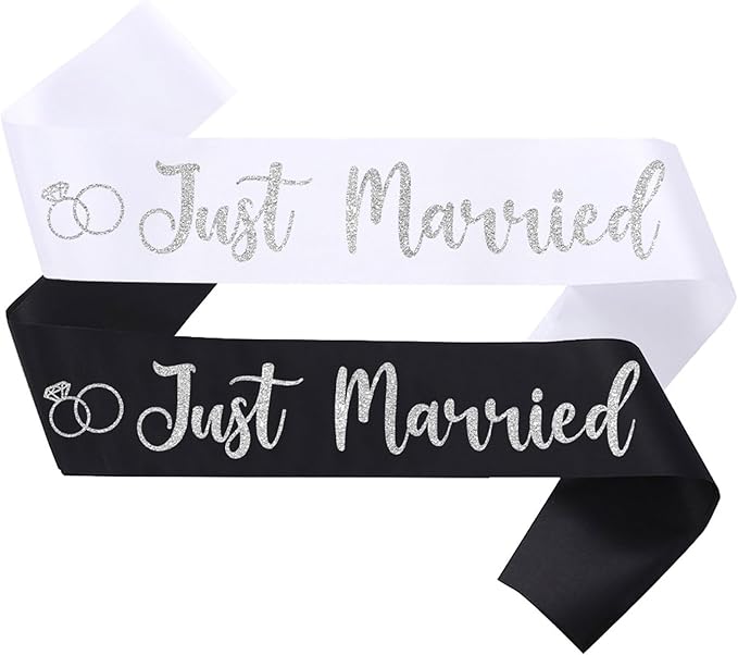2 Pcs Bride to Be Sash and Groom to Be Sash Just Married Bachelorette Party by Unknown