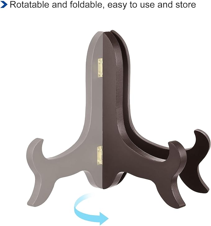 uxcell 6" Easel Plate Holder, Wooden Folding Display Stand Brown - Image 4