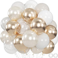 100pcs White and Gold Balloons by OWPFJG