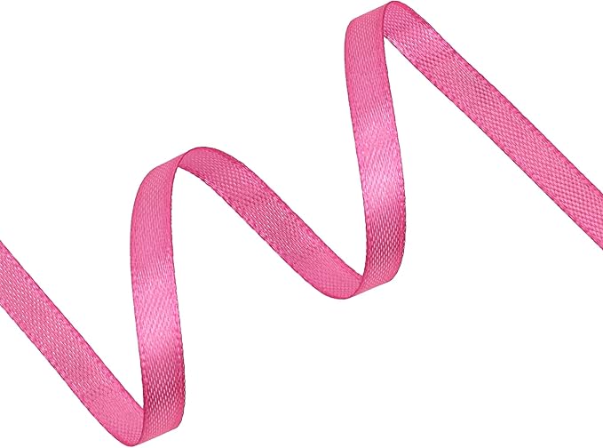 Hot Pink Satin Ribbon 1/4 inch X Continuous 25 Yards, Single Face Polyester - Image 2