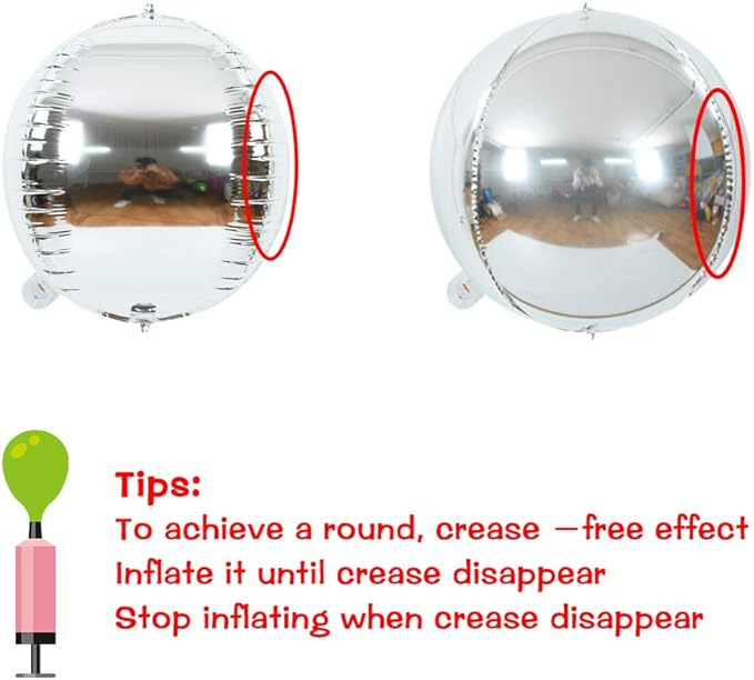 10 pcs Silver 4D balloon, 10 inch Foil Mylar Sphere Balloon - Image 3