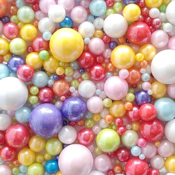 Edible Pearl Sugar Sprinkles Multicolor Candy Mixing Size Baking Edible Cake by Senchanting