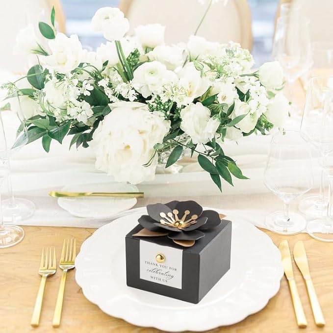 FEIYI 20 PCS Candy Boxes, 3 In 1 Black Favor Boxes - Image 7