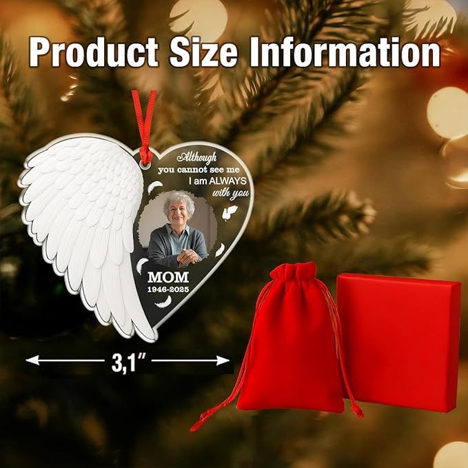 Personalized Memorial Glass Ornament 2025 – I Am Always - Image 3
