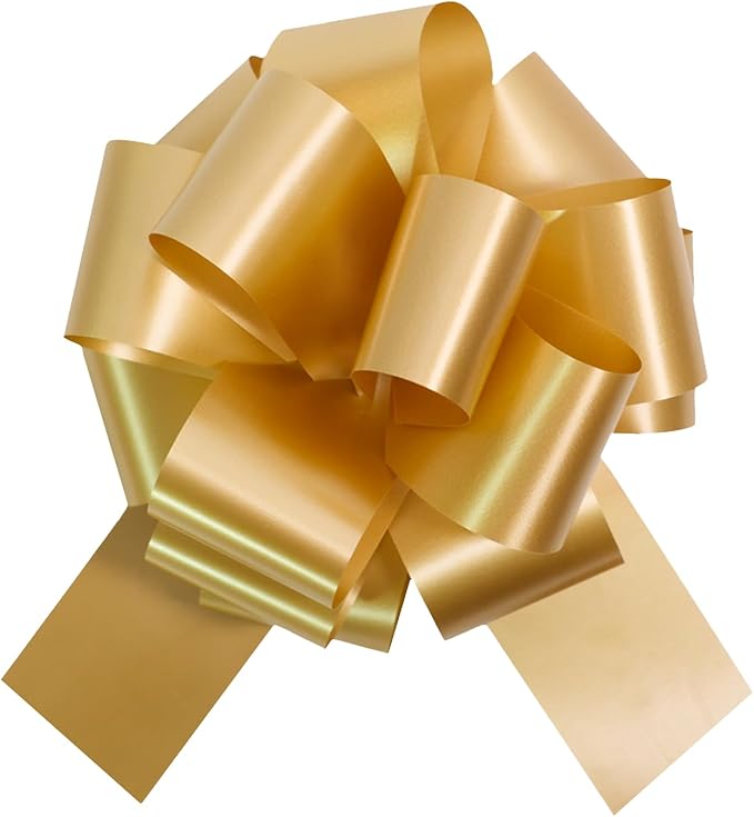 12 PCS 6 Inch Golden Pull Bows by Unknown