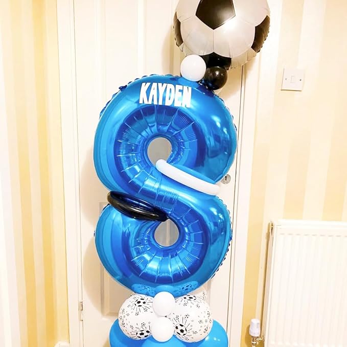 Blue 5 Balloon Number, 40 Inch Number 5 Balloon Big Blue 5 Foil Mylar Helium - Image 3