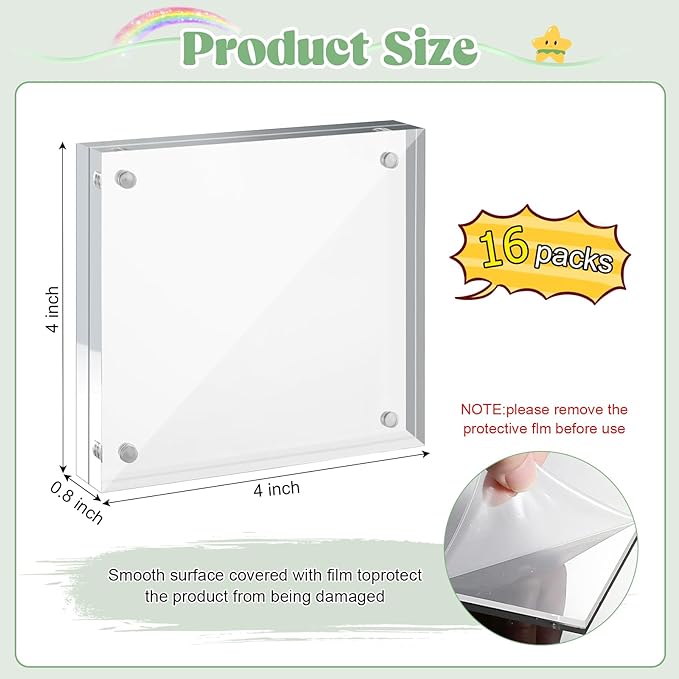 24 Pcs 4x4 Acrylic Picture Frames - Image 2