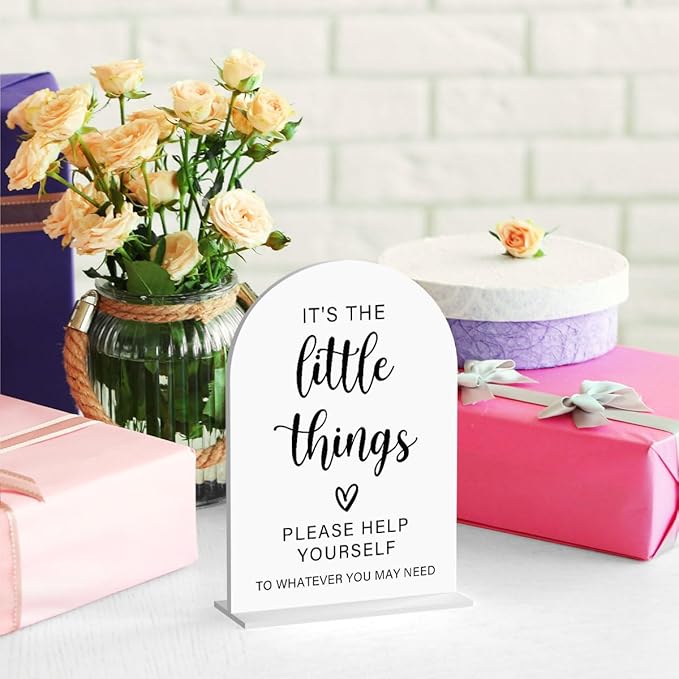 Acrylic Wedding Sign, Bridal Shower Decorations, It's the Little Things Sign - Image 4