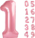 Light Pink 1 Number 40 Inch Large Balloon 1st Numbers Big Foil Helium Number by Lnhiya