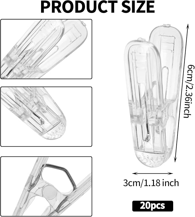 20pcs Balloon Arch Clips, 6x3cm/2.36x1.18 Inch Plastic Spring Garland Clamps - Image 2